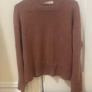 Everlane Boxy Sweater in Everyday Cotton (Mauve)